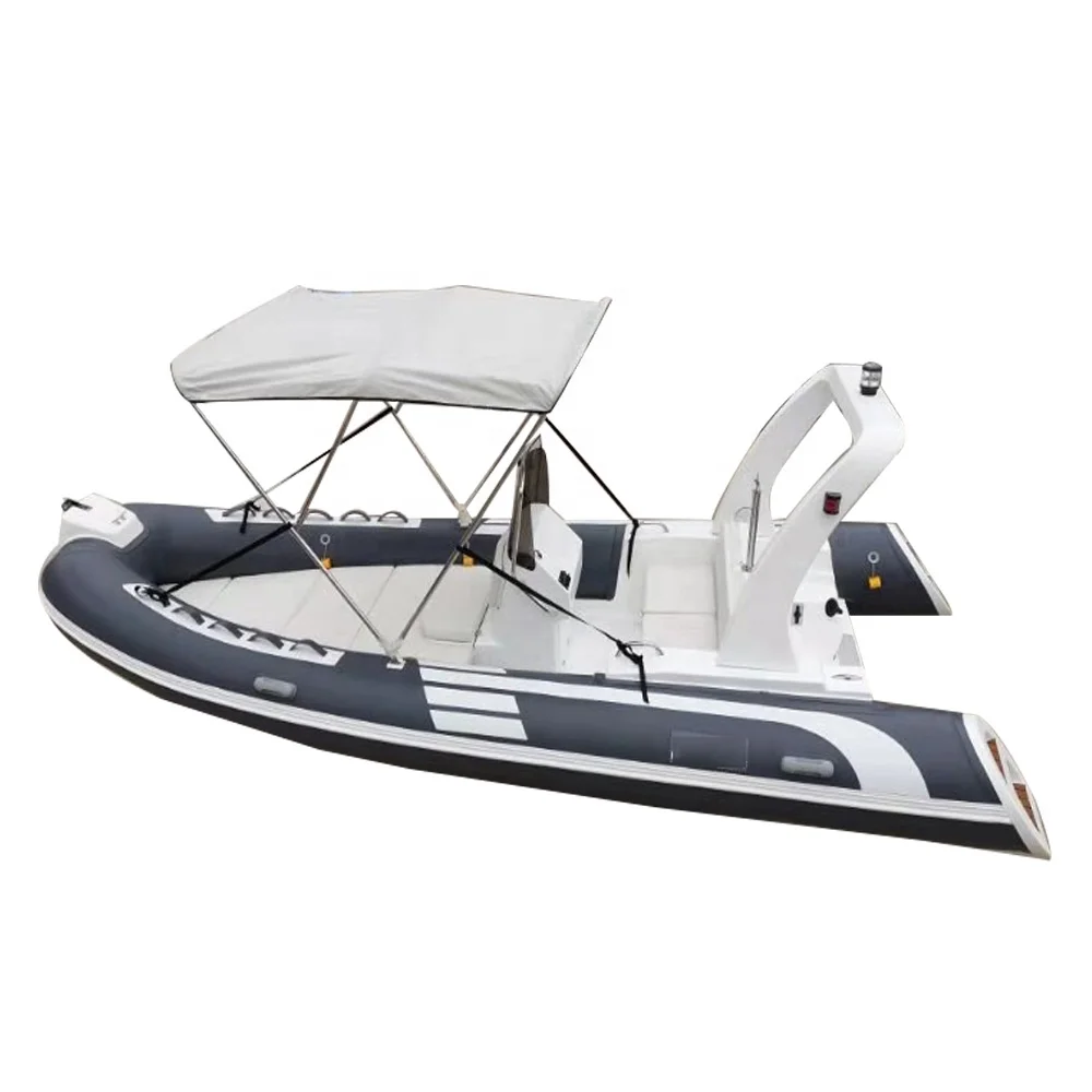 Hot Selling 17ft 5.2m Rowing Boat Heavy Duty Fiberglass Hull Inflatable Rib Boat with CE