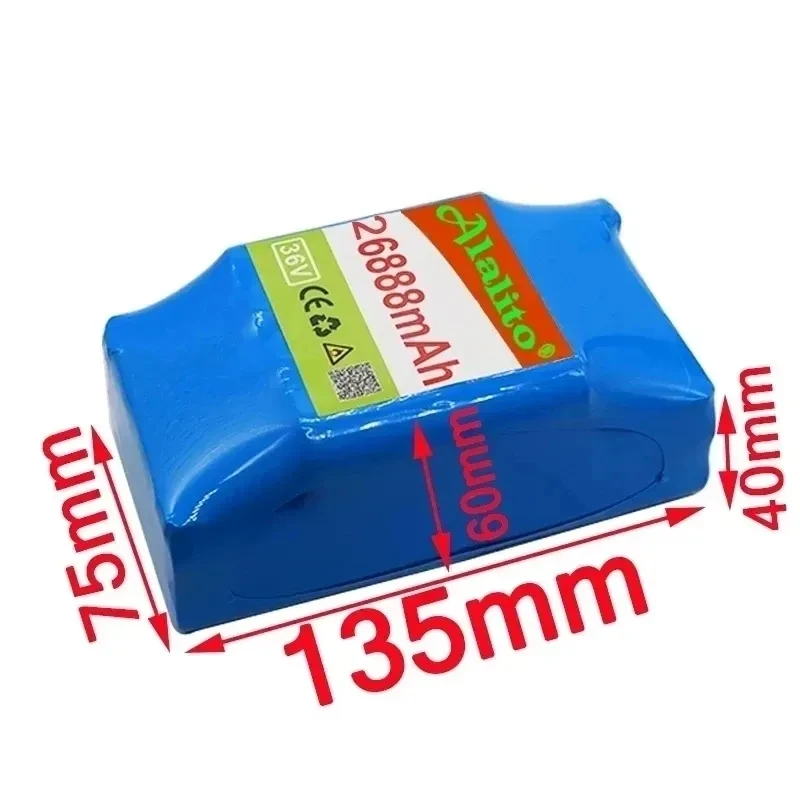 10S2P 36v lithium-ion rechargeable battery 26888 mAh 26.8AH battery pack for electric self-suction hoverboard unicycle