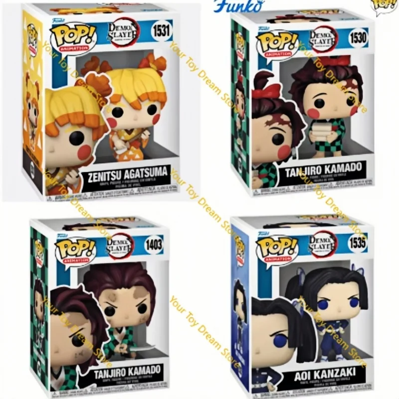 Funko Popo Demon Slayer Tanjiro Kamado Tanjiro Vs Rui figura modelo Aoi Kanzaki escultura muñeca decoración juguete recoger recuerdos regalos