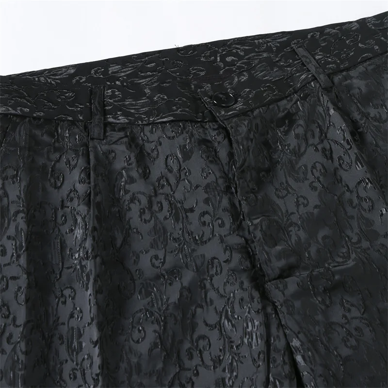 Black jacquard suit for men, 2-piece set, casual jacket and pants, Blazer for wedding and party, size S-XXL