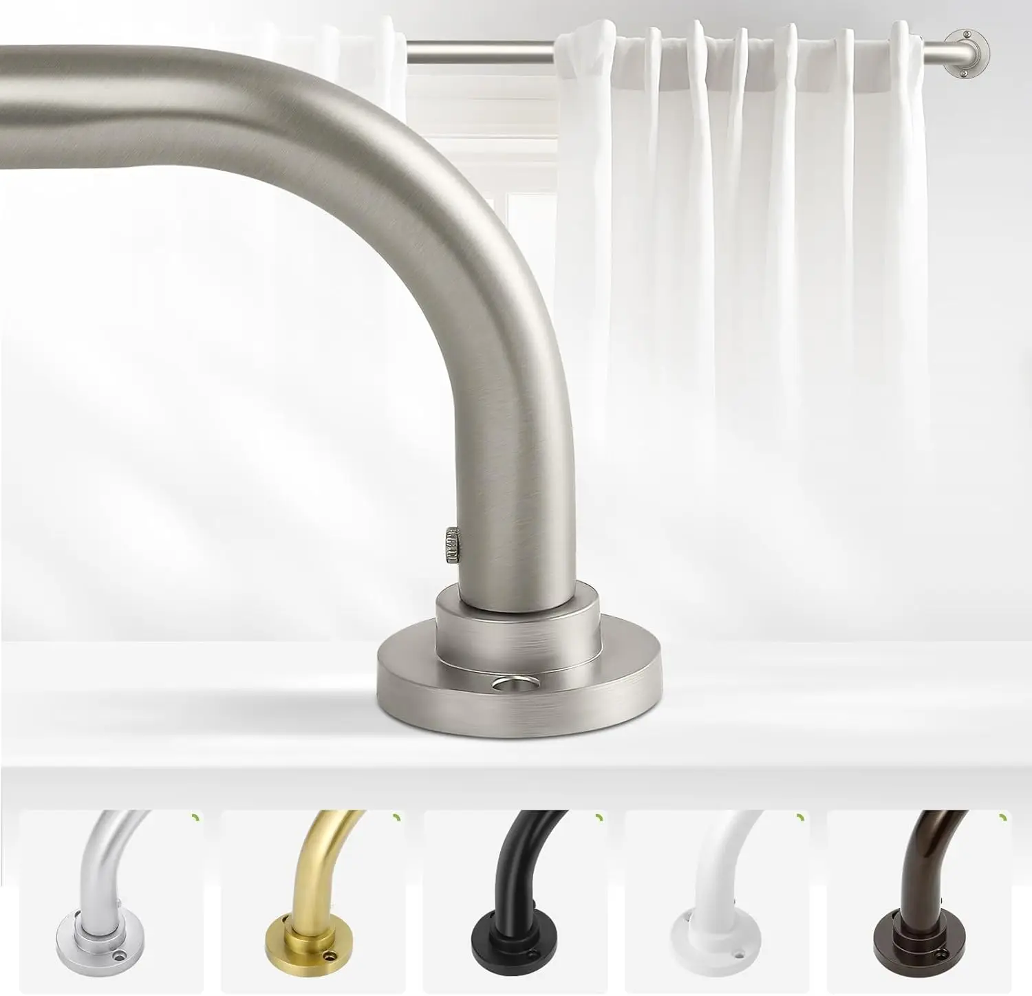 

Нержавеющие карнизы для штор с черным покрытием, от 36 до 72 дюймов: Регулируемый усиленный карниз для затемнения окон в спальне, в индустриальном стиле.