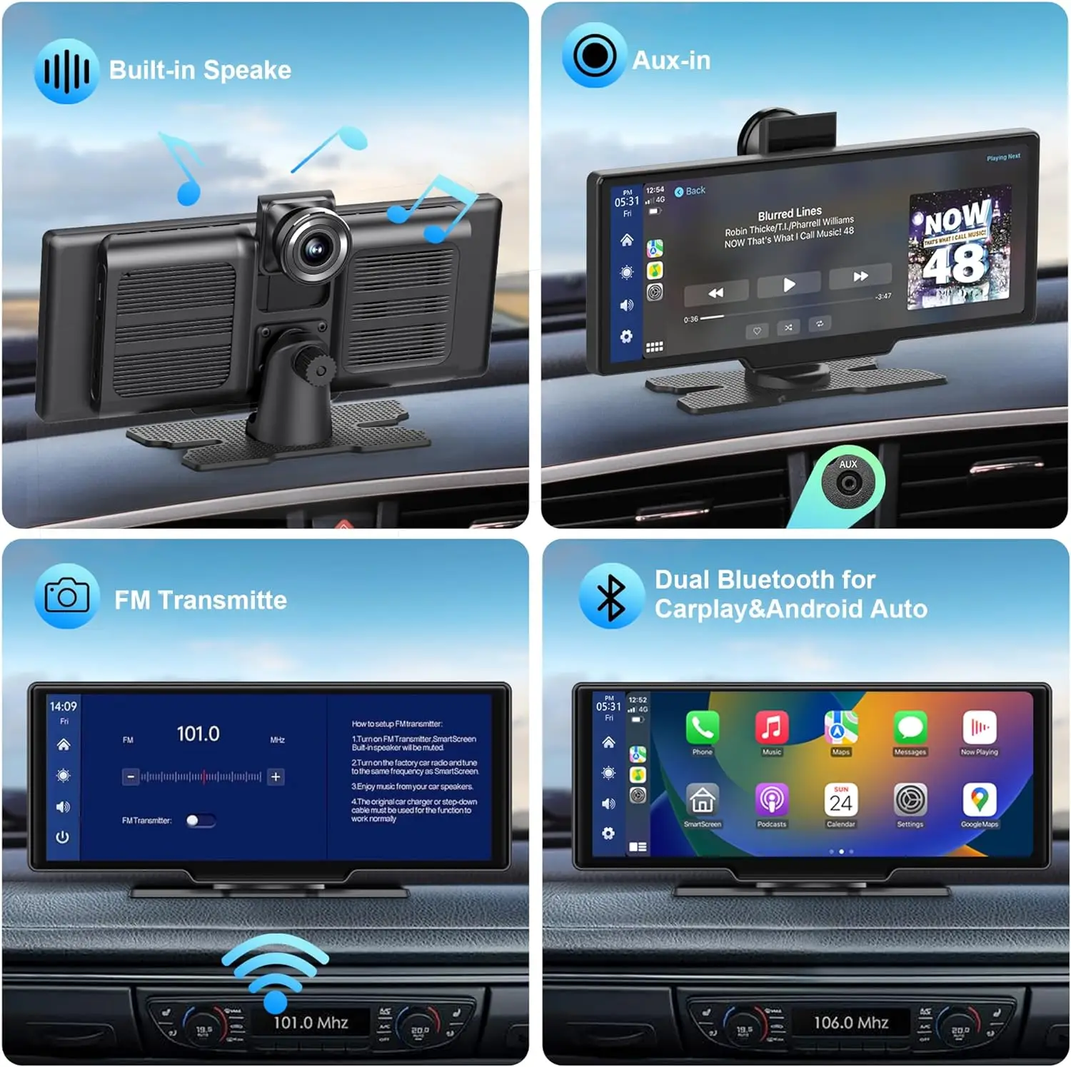 10.26 Inch Auto Car DVR WiFi Dashboard Dash Cam Rearview Mirror Video Recorder