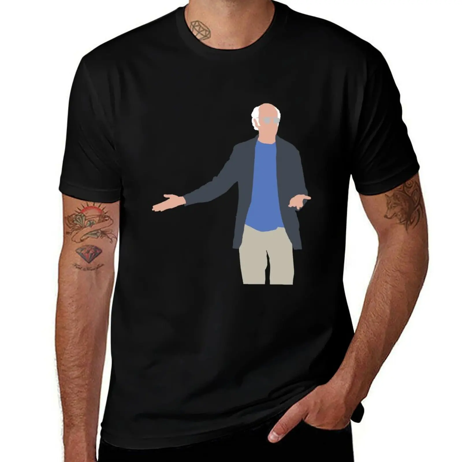 The Larry David Shrug - Curb Your Enthusiasm T-Shirt All Match Print Short Sleeve Top T-Shirt