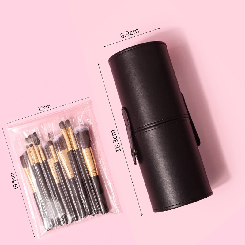 15 PCS Professional Makeup Brush Set With Makeup Brush Holder Wooden Handle Cosmetic Brushes