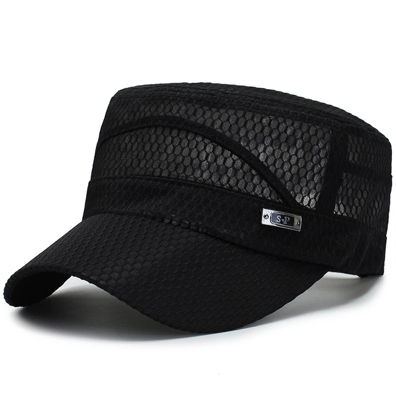 New Men\'s HatsSpring Summer Fashion Trendy Outdoor Casual Flat CapsSun HatsUltralight Mesh Breathable Sun Protection Hats