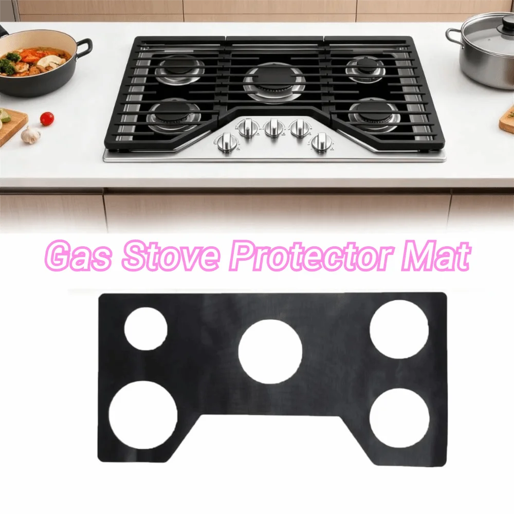 Nonstick Silicone Gas Stove Protector Mat Stain-resistant Heat Resistant Gas Range Mat Flame-retardant Grease-proof
