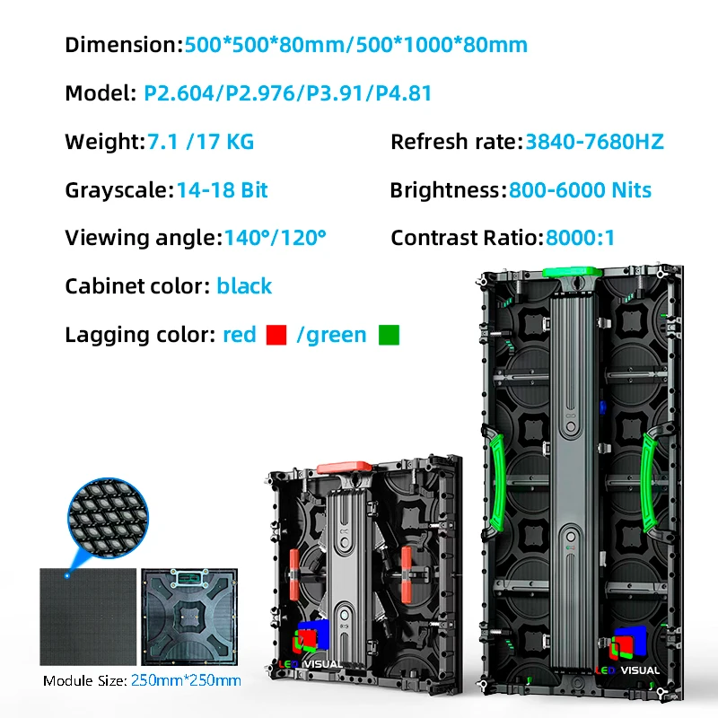 High-Definition Indoor LED Screen 500x1000mm Indoor Giant Stage Background Led Video Wall