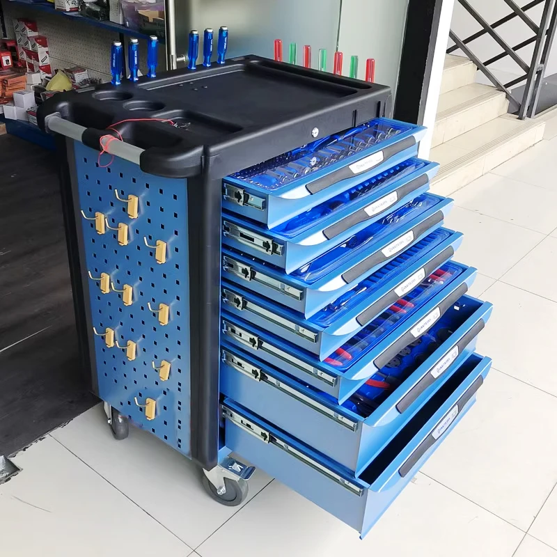 Professional Multifunctional Seven Drawer Automotive Mechanic Tool Cabinets 305 Pcs Large Capacity Heavy Duty for Auto Repair