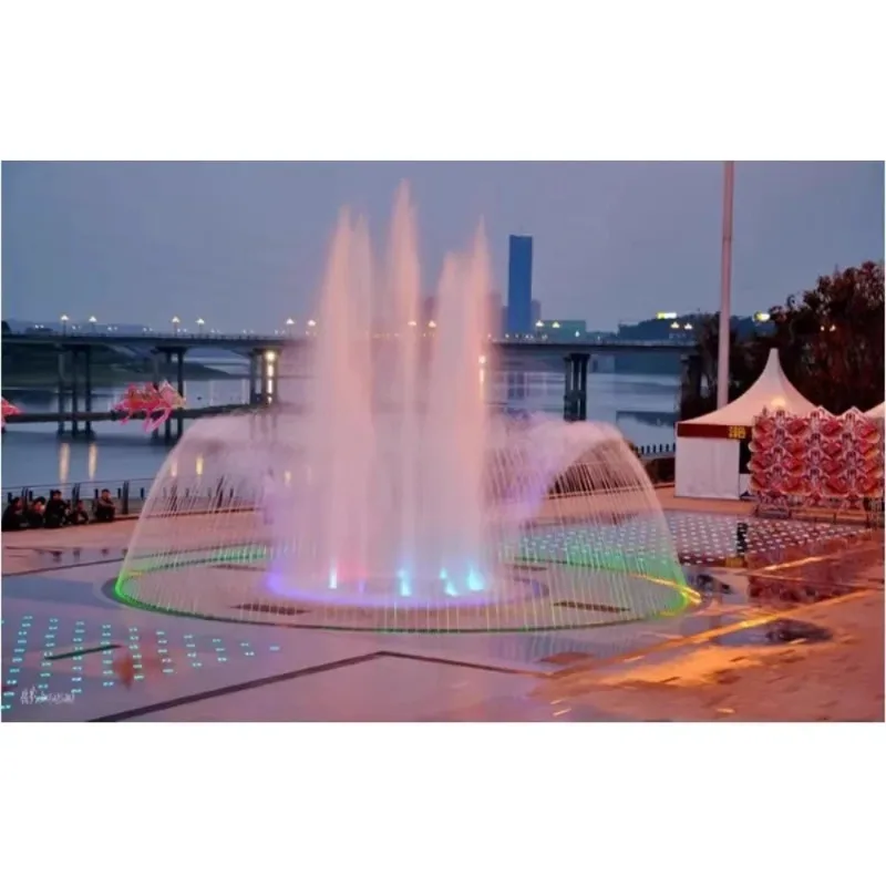 Large square small stainless steel spring pool music fountain