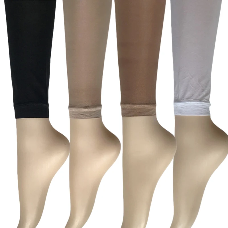 60D Women's Thin Oily Footed/Footless Tights Metallic Shiny High Glossy Nightclub Catwalk Performance Dance Tights Plus Size