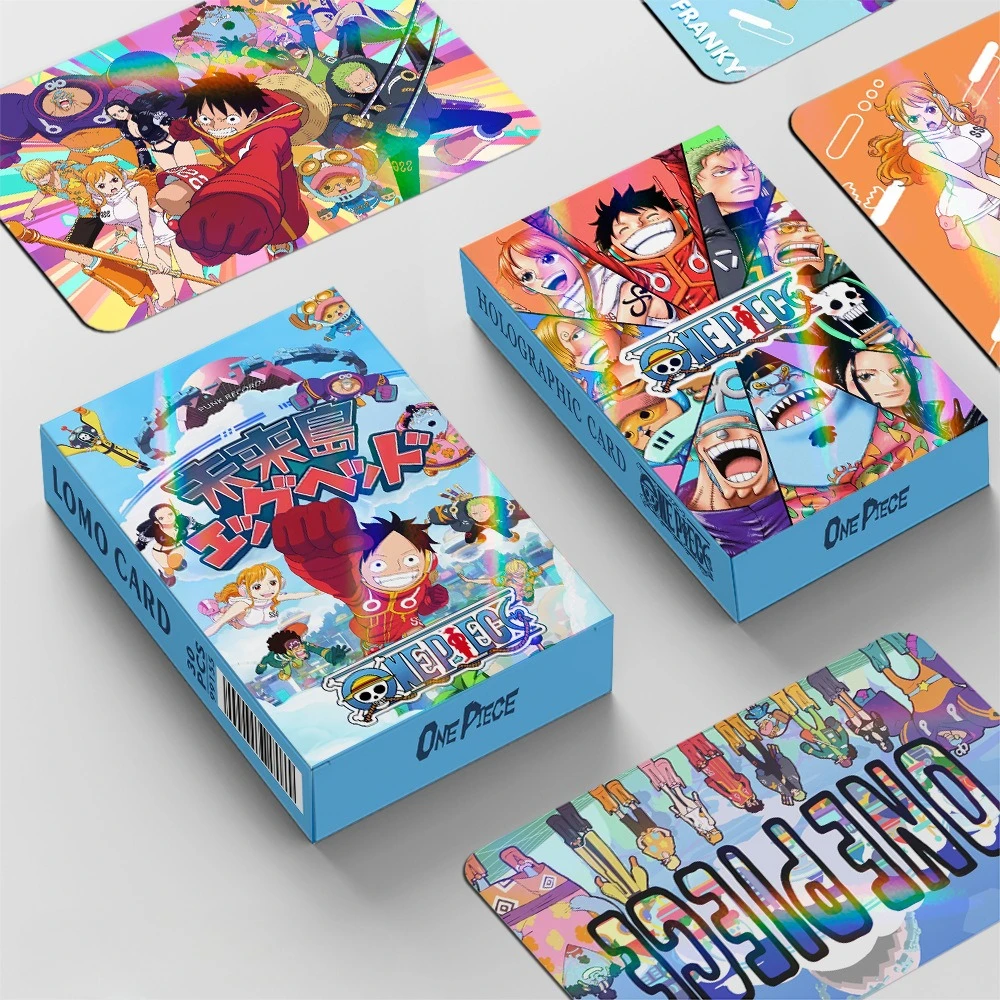 30 Stück Anime-Karten - One Piece Luffy Holographische Laser-LOMO-Blitzkarten-Set Animation Piraten