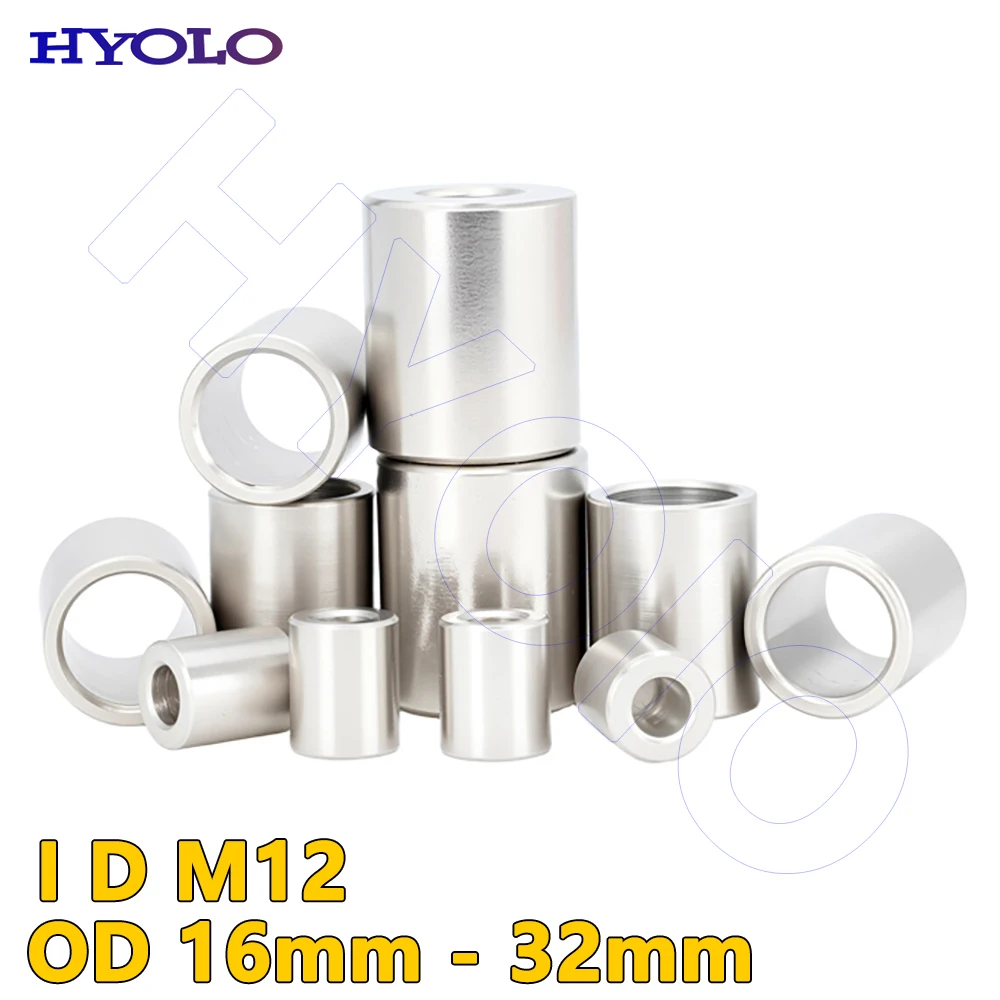 

M12 Stainless Steel Unthreaded Bushing 304 Washer Round Hollow Standoff Straight Through Column Gasket Sleeve Spacer