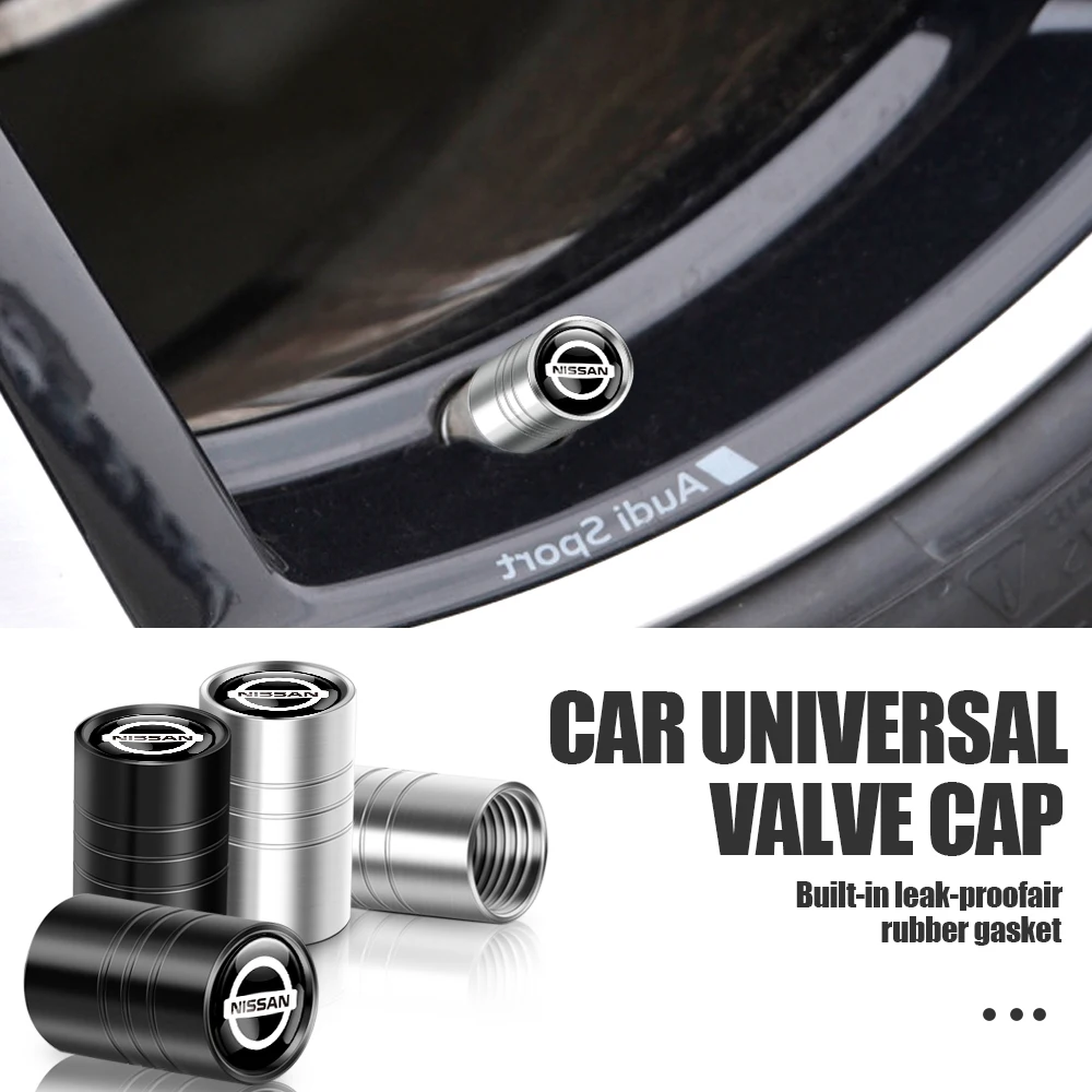 

4pcs 3D Metal Car Tire Valve Caps Air Tyre Stem Dust-proof Cover For Nissan Nismo GTR Juke Versa Almera Xterra Note Accessories