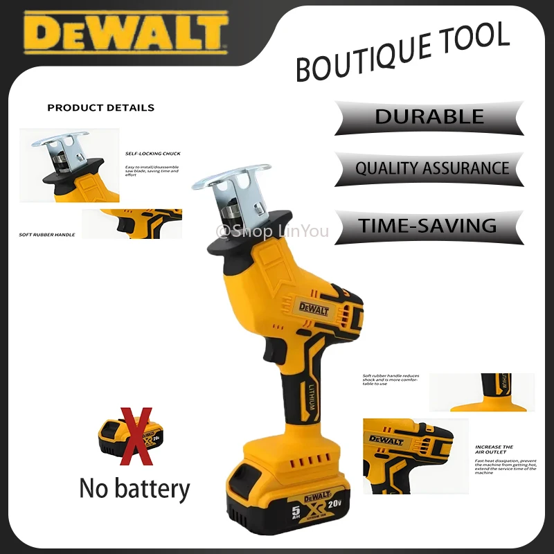 

Dewalt 2800RPM Cordless Reciprocating Saw 20V Brushless Electric Saw Multifunctional Metal Wood Pipe Cutting Saw Power Tool
