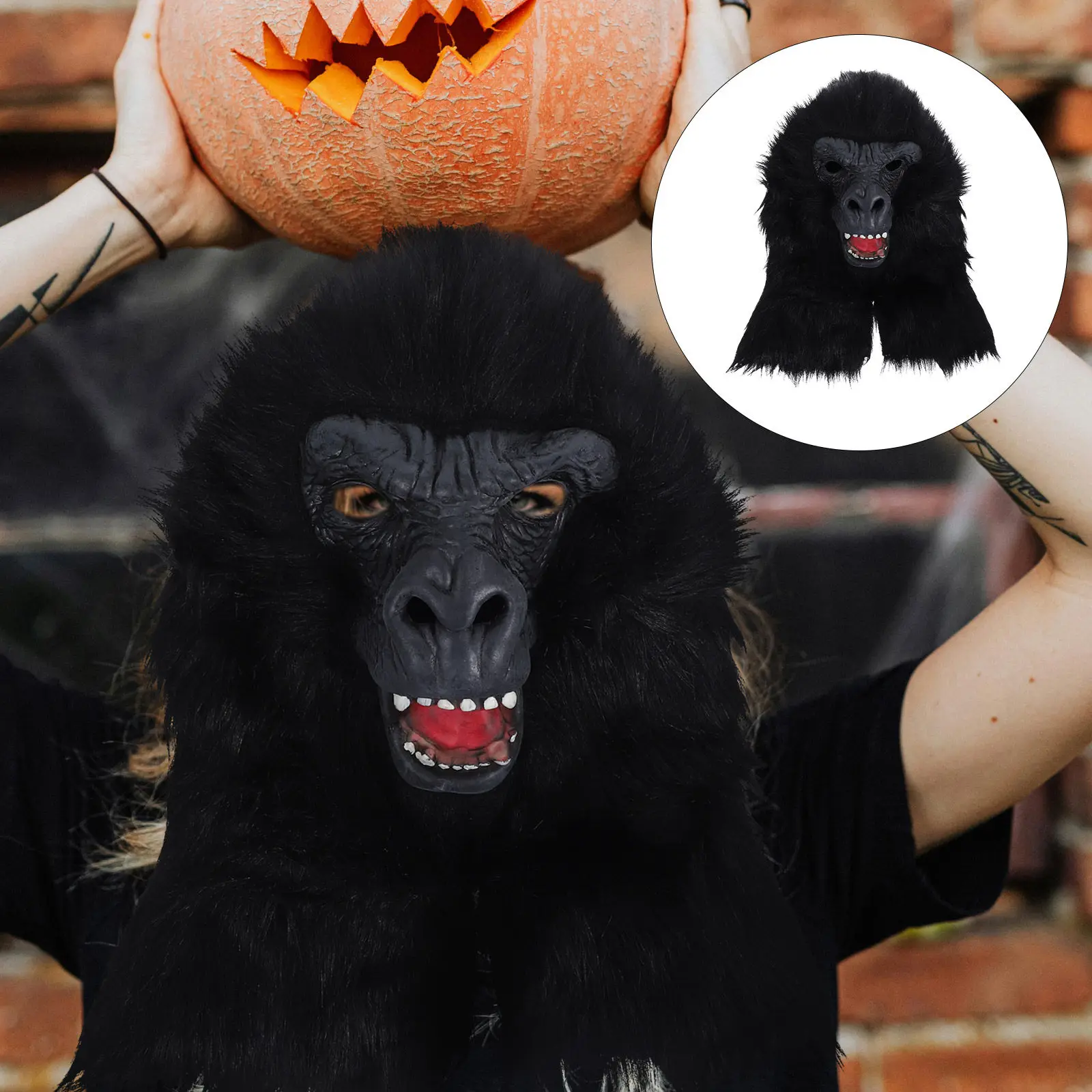 

Маска головы гориллы для Хэллоуина, аксессуар для костюма, декоративная маска животного для вечеринки, реквизит для фотосессий, карнавальный реквизит для косплея