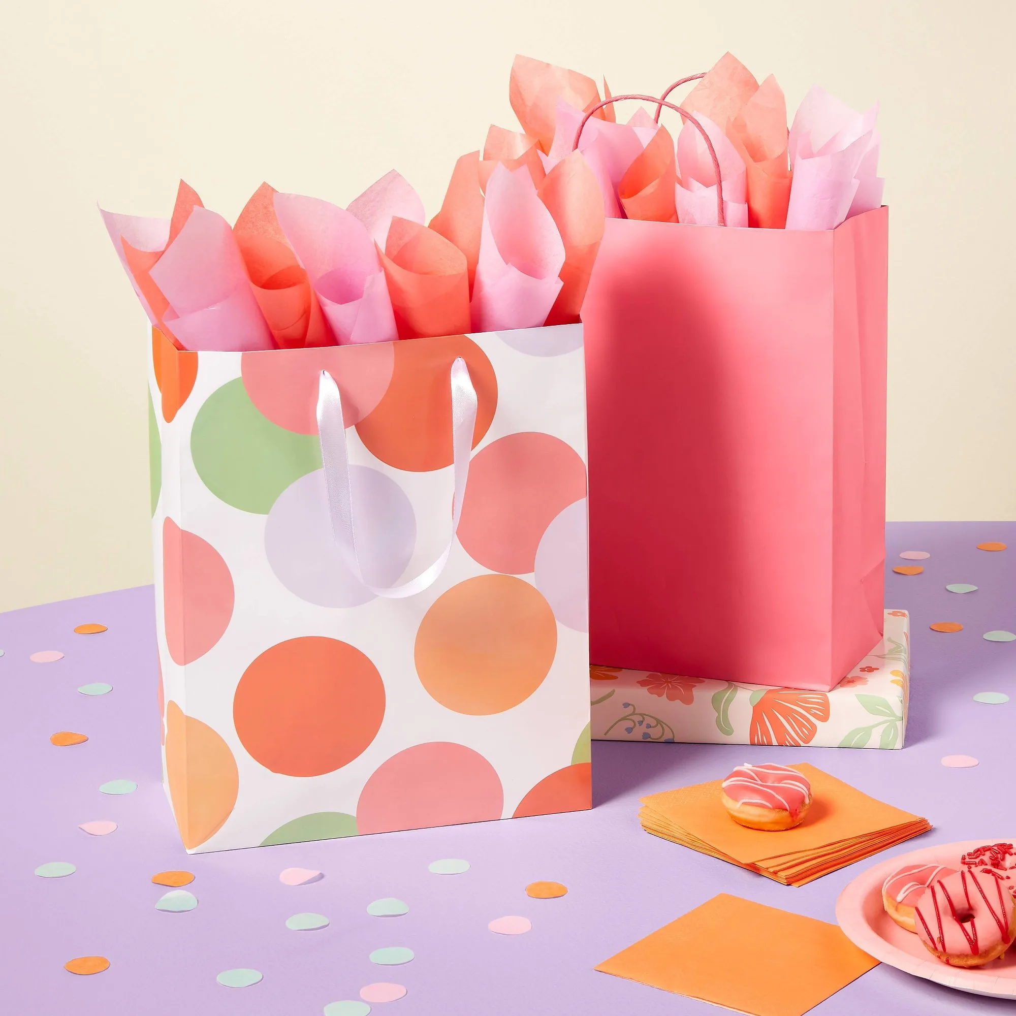 30ct Orange Beverage Napkins, Soft Absorbent Paper Cocktail Serviettes For Parties, Bars, Picnics, Easy Cleanup