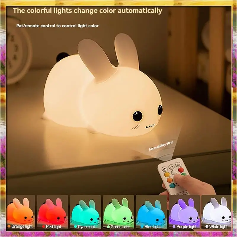 Meilleures offres mignon enfants veilleuse Forkids, 7 couleurs USB lampe en Silicone Rechargeable, 7 couleurs USB lampe en Silicone Rechargeable idéal G