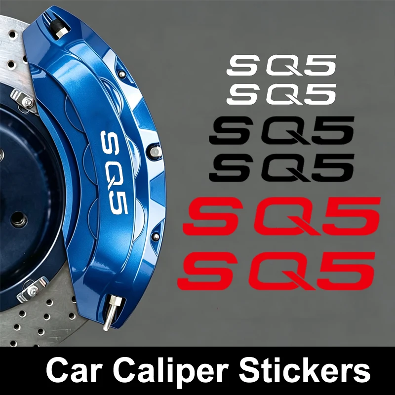 Car Caliper Sticker for Audi SQ5 Logo Tire Brake Cover Decals Heat Resistance Waterproof Film Body Decals Wheel Disc Accessories