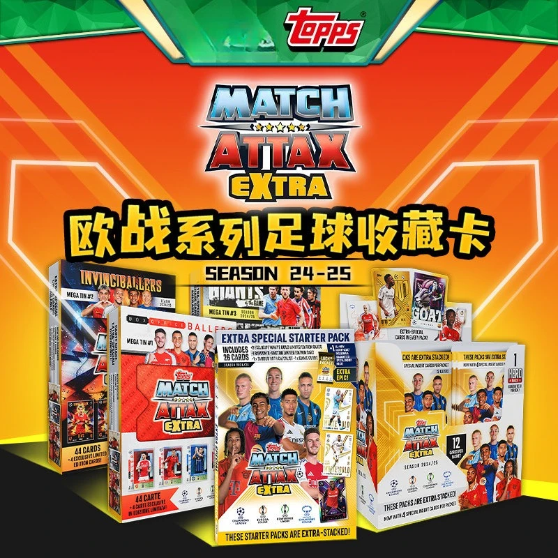 

24-25 Topps Match Attax EXTRA Collector Battle Box, UCL Official Expanded Edition Football Star Cards Ultimate Fan Gift Box Set