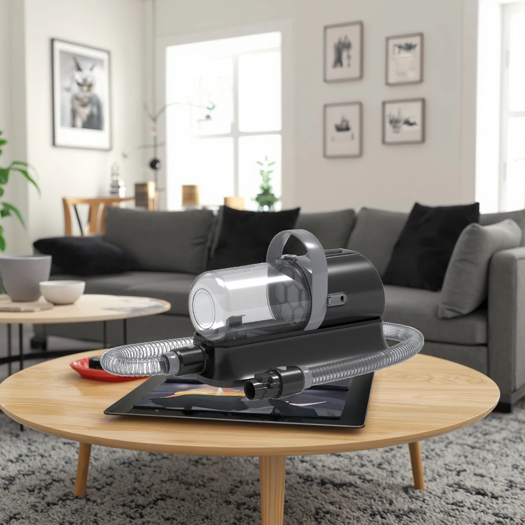 

Premium 7-in-1 Electric Clipper Kit Small Dogs & Cats Electric Pet Grooming Tools with Automatic Hair Removal & Cleaning Brushes