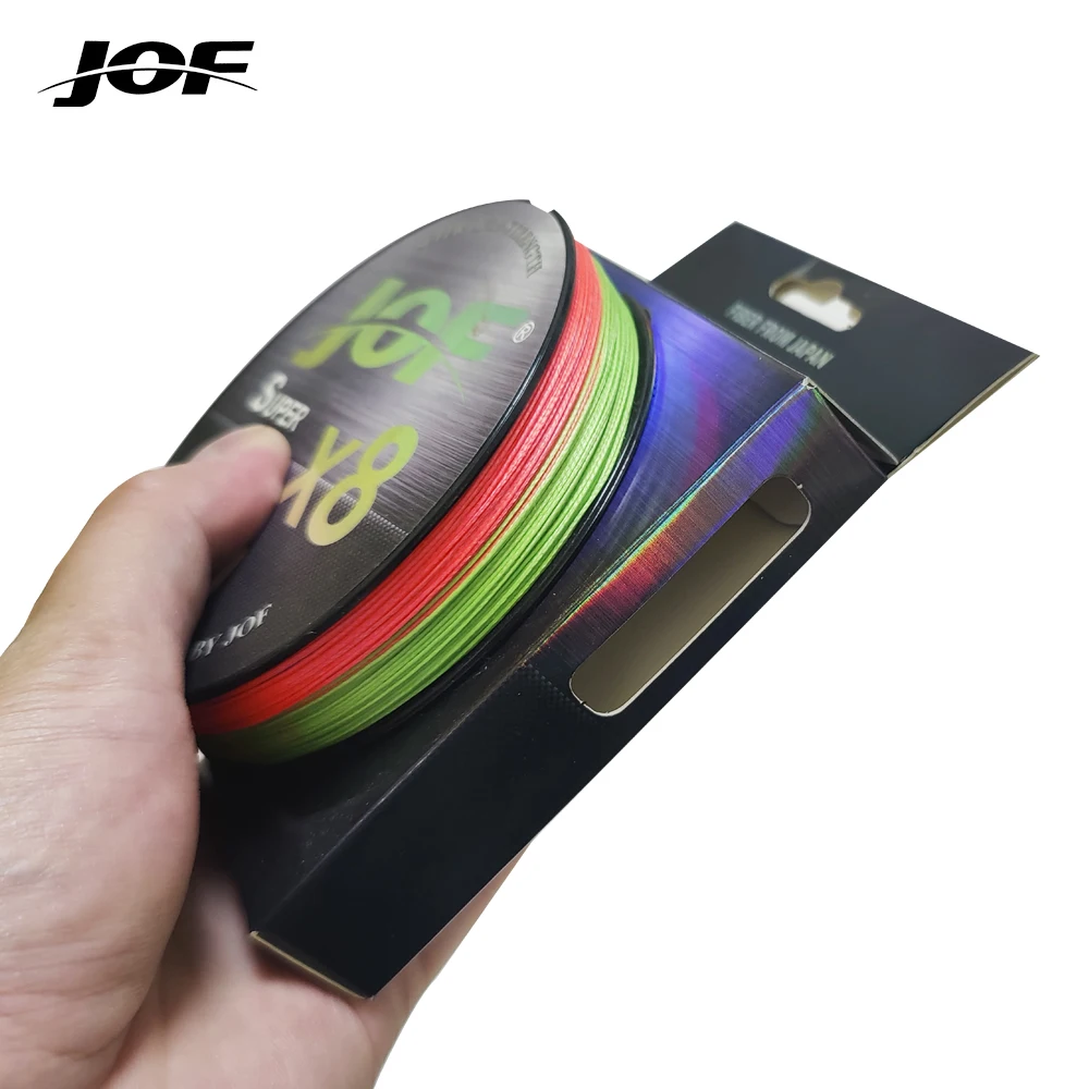 2026 JOF Geflochtene X8 150/300/500M 8-fädige Angelschnur PE Super Line Meeresangeln Draht 7 Farben