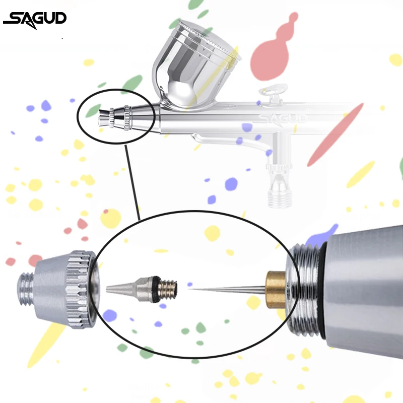 Aerograf 0.2/0.3/0.5mm dysza i wymiana igły zestaw akcesoria narzędziowe do wiele rodzajów części zamiennych do aerografu