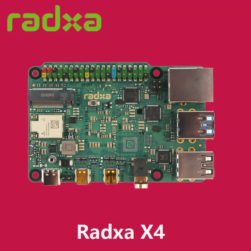 Radxa X4 with Intel N100 Dual 4K Output 2.5Gbps Ethernet PCIe 3.0 M.2 M Key WiFi 5/6 High-Performance SBC New