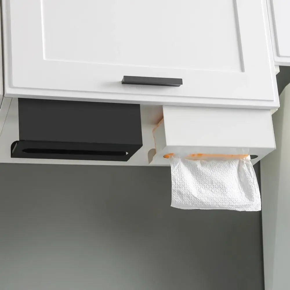 

Punch-Free Hanging Tissue Holder Moisture-proof Space Saving Wall-Mounted Tissue Rack Waterproof Carbon Steel