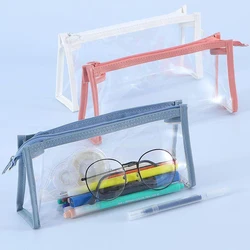 Transparent Pencil Case Large Capacity Waterproof Storage Bag Simple Portable Stationery School Supplies