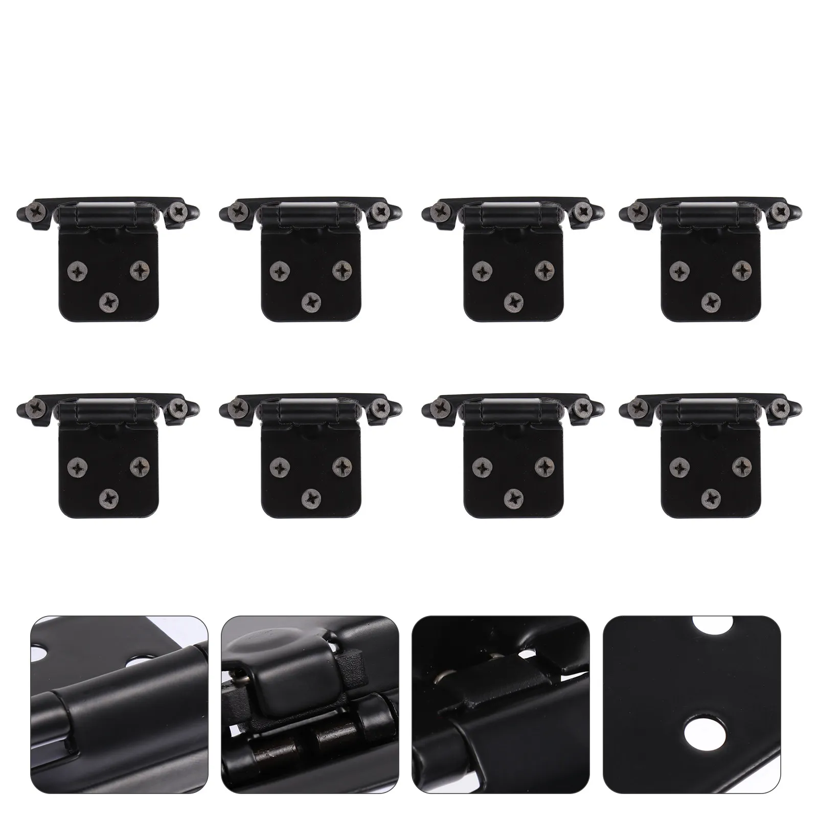 

8Pcs Heavy-Duty Steel Self Closing Cabinet Hinges Overlay Type for Tight Spaces Easy Install Polished Plated Seal Oil