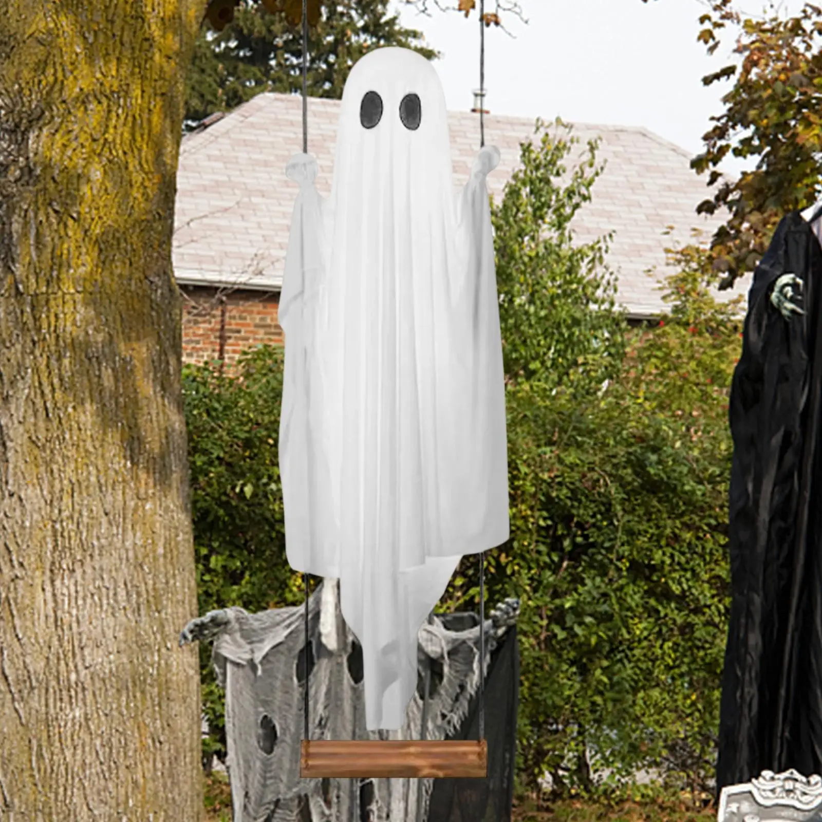 Glowing Halloween Ghost with Remote Adjustable Hanging Decor Easy Setup for
