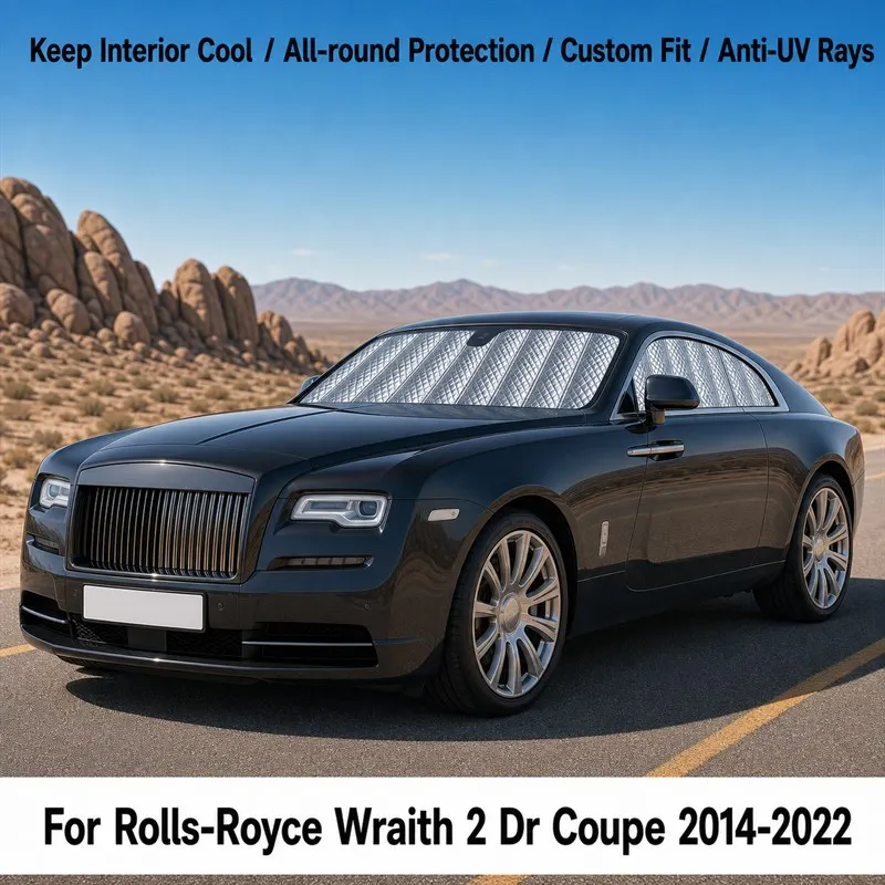 

For Rolls-Royce Wraith 2 Dr Coupe 2014-2022 Full Set Car Window Sunshades UV Block Privacy Heat Insulated Foldable Car Curtain