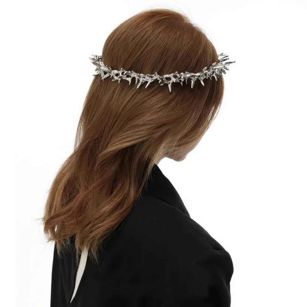 Thorn Crown Metal Headpiece Headwear Unisex Cosplay Punk Gothic Crowns Jewelry Gifts Halloween Wedding Party Accessories Deluxe