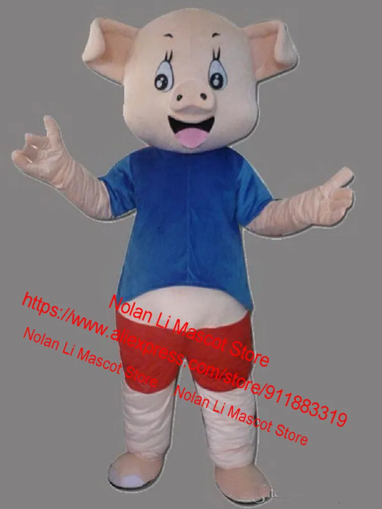 Blue Pig Mascot Costume, Crayon Cartoon Set, bonito Masquerade, Material EVA, tamanho adulto, Birthday Party, novo, personalizado, 946