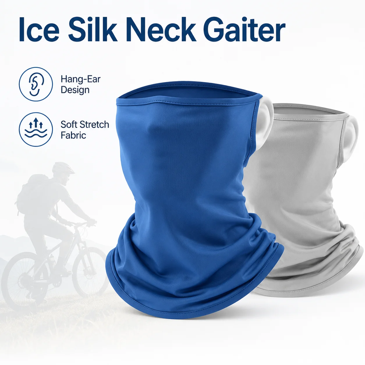 Neck Gaiter Face Cover with Ear Loops Polyester Tube Scarf for Fishing Cycling Running Hiking Hunting Outdoor Sports Daily Wear