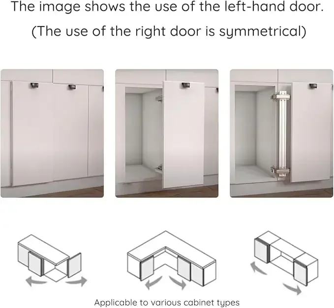 Sistema di chiusura morbida Bus scorrevole laterale Porte dell'armadio laterali verticali nascoste Cerniere dell'armadio con angolo di apertura di 180 gradi