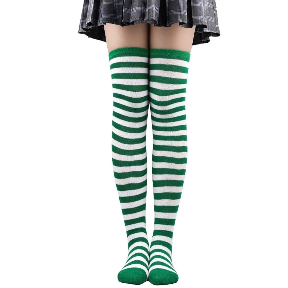 1-parowe damskie skarpetki do kolan w paski do cosplay Anime — zdjęcie 7