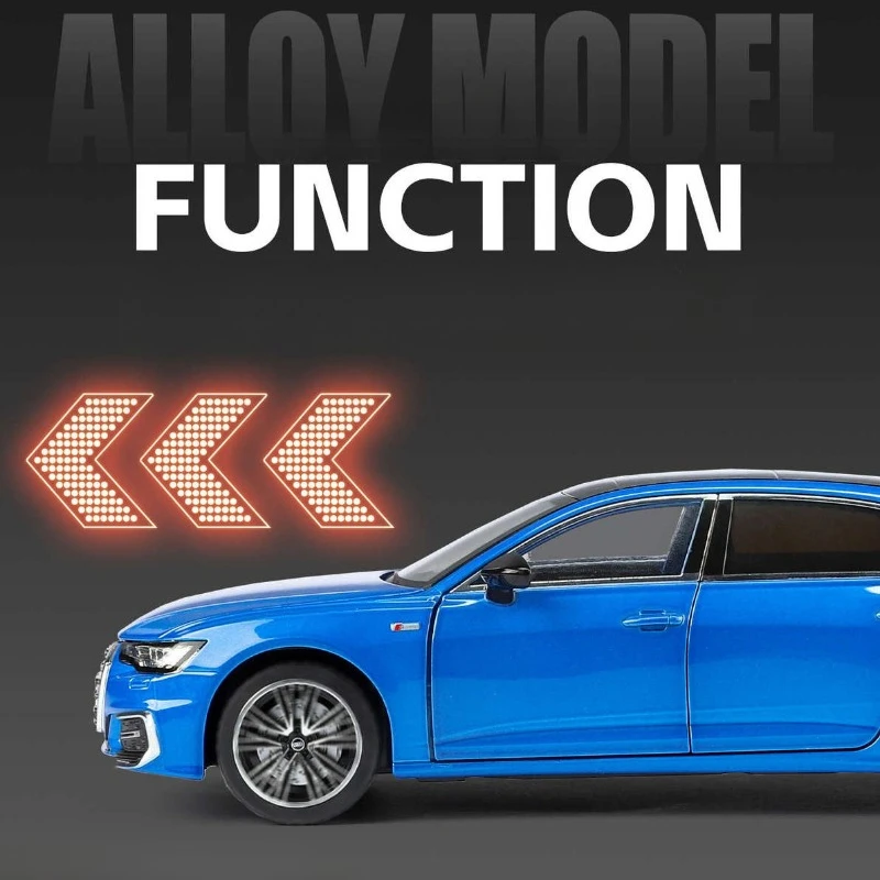 1:24 Audi A6L modèle de voiture moulé sous pression sous licence en alliage-voiture jouet de simulation officielle pour garçons, cadeau et affichage