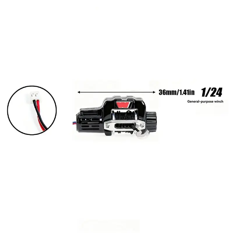 FBIL-RC Metal Electric Winch For 1/10/12/14/24 RC Crawler, Compatible With MJX H12, MN, WPL LC80 Off-Road RC Car 1/12/14B
