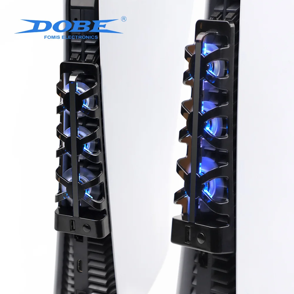 Cooling Fan for PS5 Console Diginal Version Cooling Fan Rear Blue Light Radiator for PS5 Console Disc Version TP5-1523