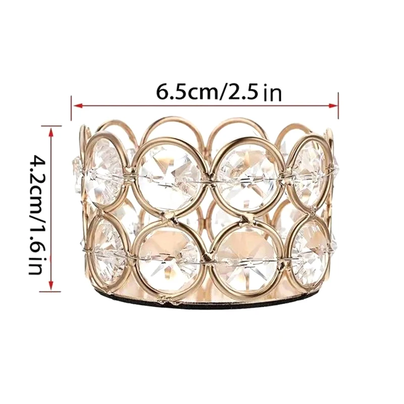 Crystal Tea Light Candlestick Wedding Decor Valentine's Day Home Table Decoration Family Gift Box Set of 4 Candle Holders
