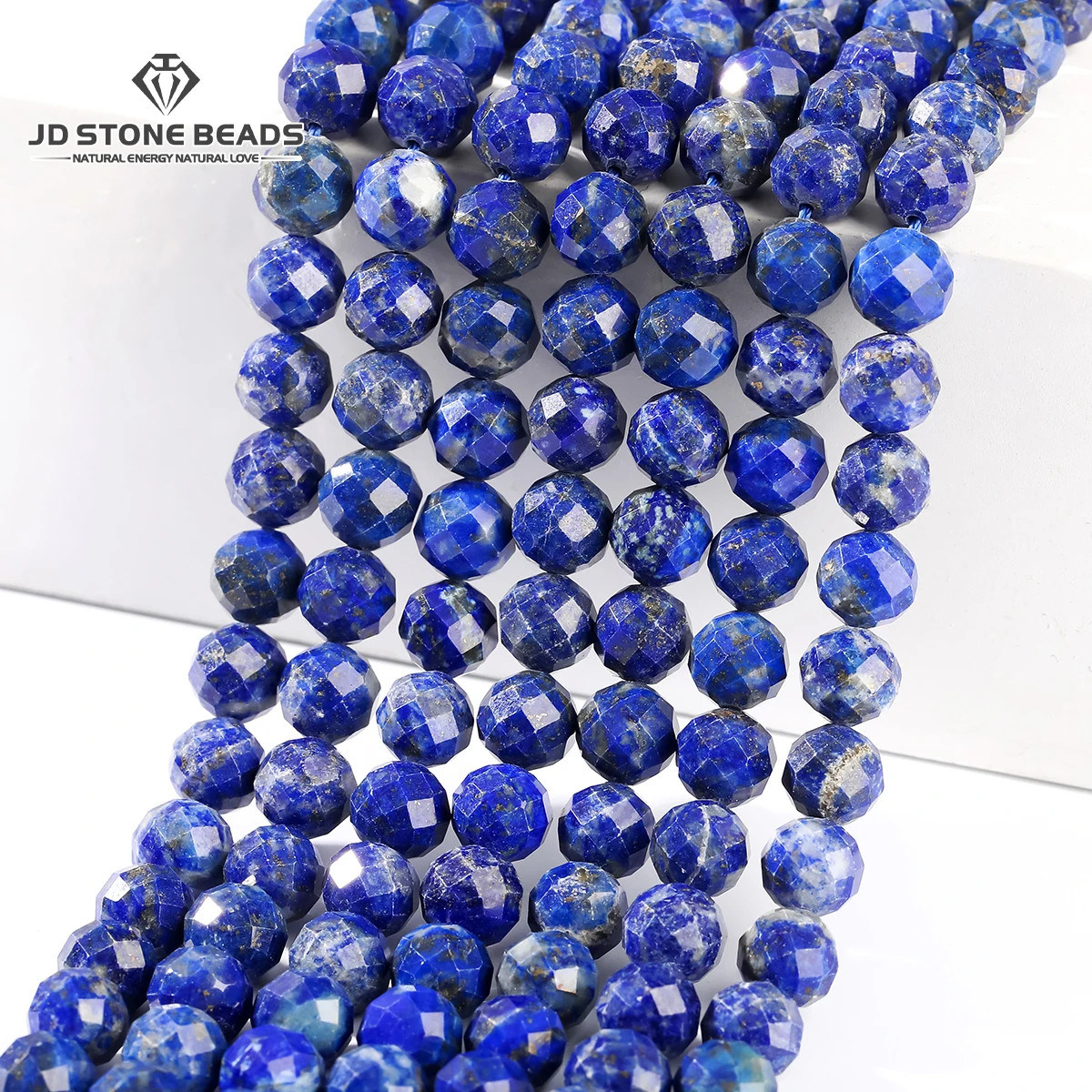 6 8 10mm Natural Stone Faceted Lapis Lazuli Bead Round Loose Spacer Bead for Jewelry Making DIY Bracelet Necklace Accessory