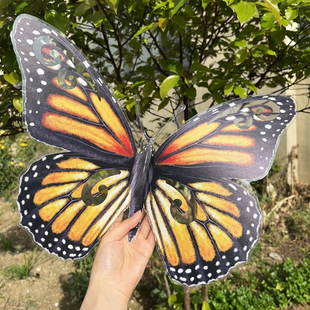 40cm Color Big Butterfly 3D Wall Sticker For Wedding Decoration Home Festival Wallpaper Living Room Bedroom Butterflies Stickers