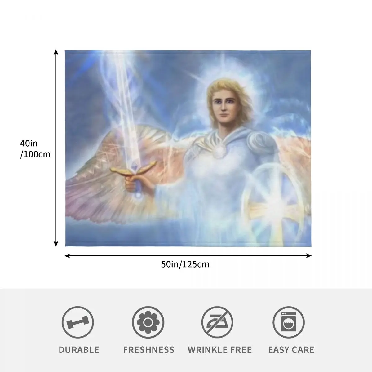 بطانية رمي Saint Michael The Archangel مرجحة للأريكة المزخرفة منقوشة لبطانيات الأطفال #4