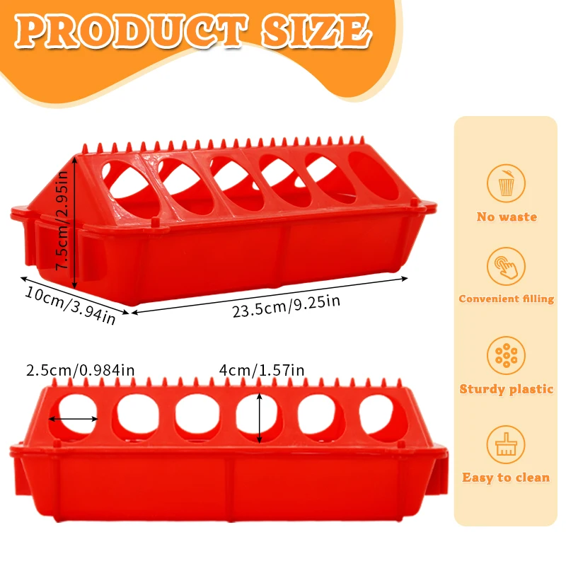 2Pcs 12 Hole Flip‑Top Chicken Feeder Plastic Poultry Feeding Trough Anti‑Waste Feed Box for Chick Duckling Small Livestock Farm