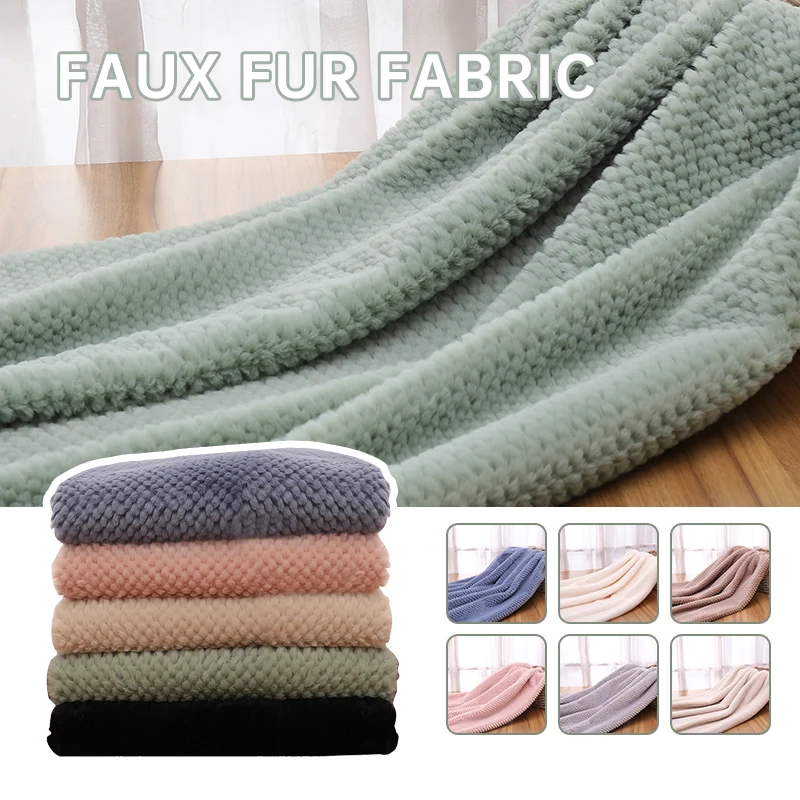 

High Grade Faux Rabbit Fur Fabric Fluffy Plush Fur Fabric For DIY Apparel Sewing Jackets Rugs Blanket Counter Display Decor