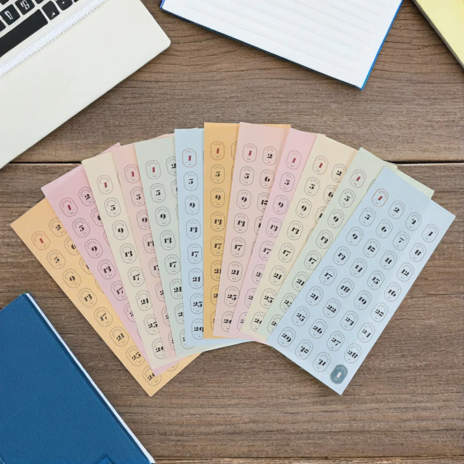 

12 Sheet Number Stickers for Planners Calendars Journals Scrapbooks Monthly Tracking Adhesive Calendar Stickers