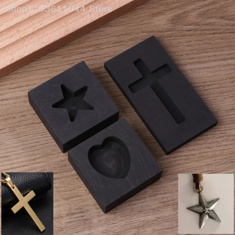 

Graphite Metal Casting Mold Heart Star Cross Shaped Cross-Melting Crucible Furnace For Gold Silver Aluminum Brass Zinc-Alloy