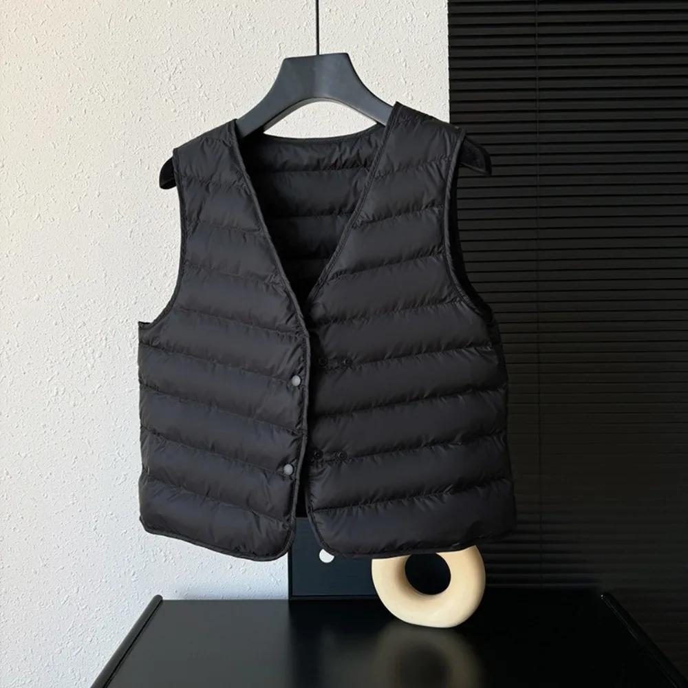 المرأة الجديدة أكمام سترة منتفخة ربيع الخريف الإناث الأبيض أوزة أسفل خفيفة الوزن للغاية Packable الدافئة أسفل بطانة سترة