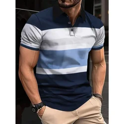 2 Colors!2024 Mens Summer Fashion T-Shirts Lapel Quick drying Anti Pilling Short-sleeved  Business Casual Polo Shirts Tee